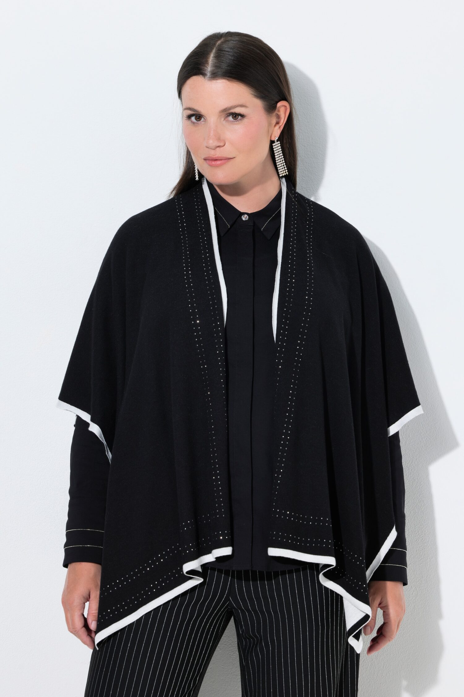 Πόντσο πλεκτό, oversized με στρας