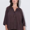 Πουκάμισο κρεπ oversized με μανίκια 3/4