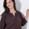 Πουκάμισο κρεπ oversized με μανίκια 3/4