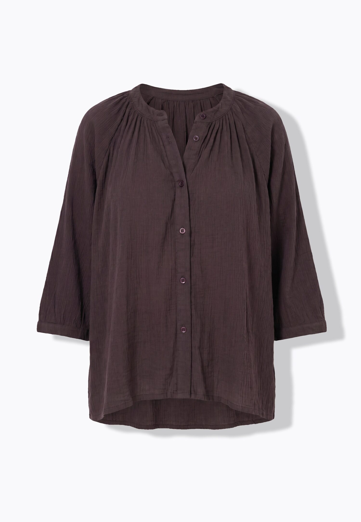 Πουκάμισο κρεπ oversized με μανίκια 3/4