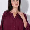 Πουκάμισο κρεπ oversized με μανίκια 3/4