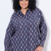 Πουκάμισο oversized με σχέδιο και μακριά μανίκια