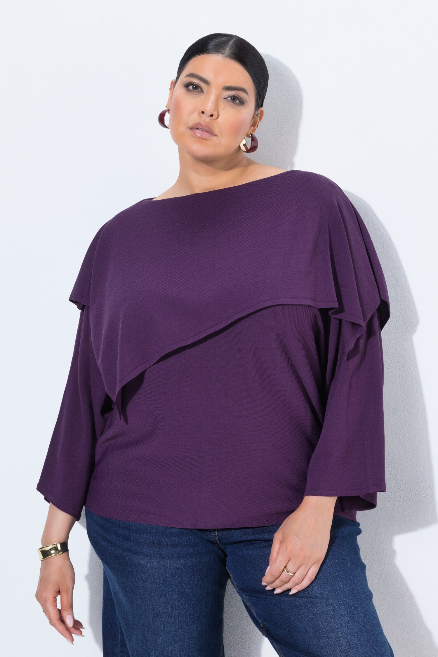 Πουλόβερ oversized με ασύμμετρο layer