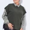 Πουλόβερ oversized με όρθιο γιακά και χαμηλούς ώμους