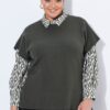 Πουλόβερ oversized με όρθιο γιακά και χαμηλούς ώμους