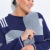 Πουλόβερ oversized με ζακάρ σχέδιο κι όρθιο γιακά