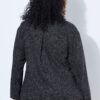 Σακάκι oversized μελανζέ με γιακά και μακριά μανίκια