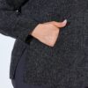 Σακάκι oversized μελανζέ με γιακά και μακριά μανίκια