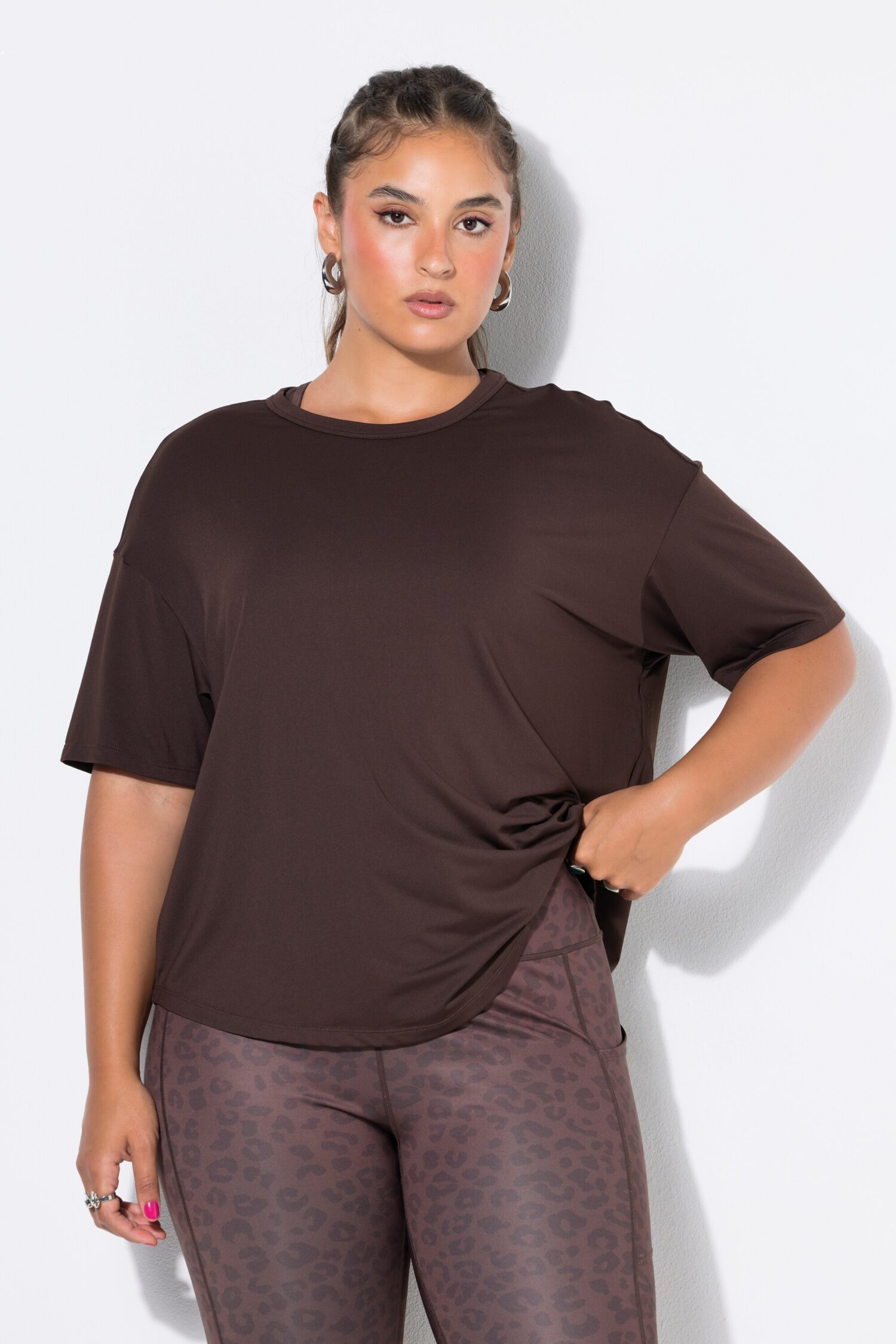 T-shirt αθλητικό oversized με κοντά μανίκια