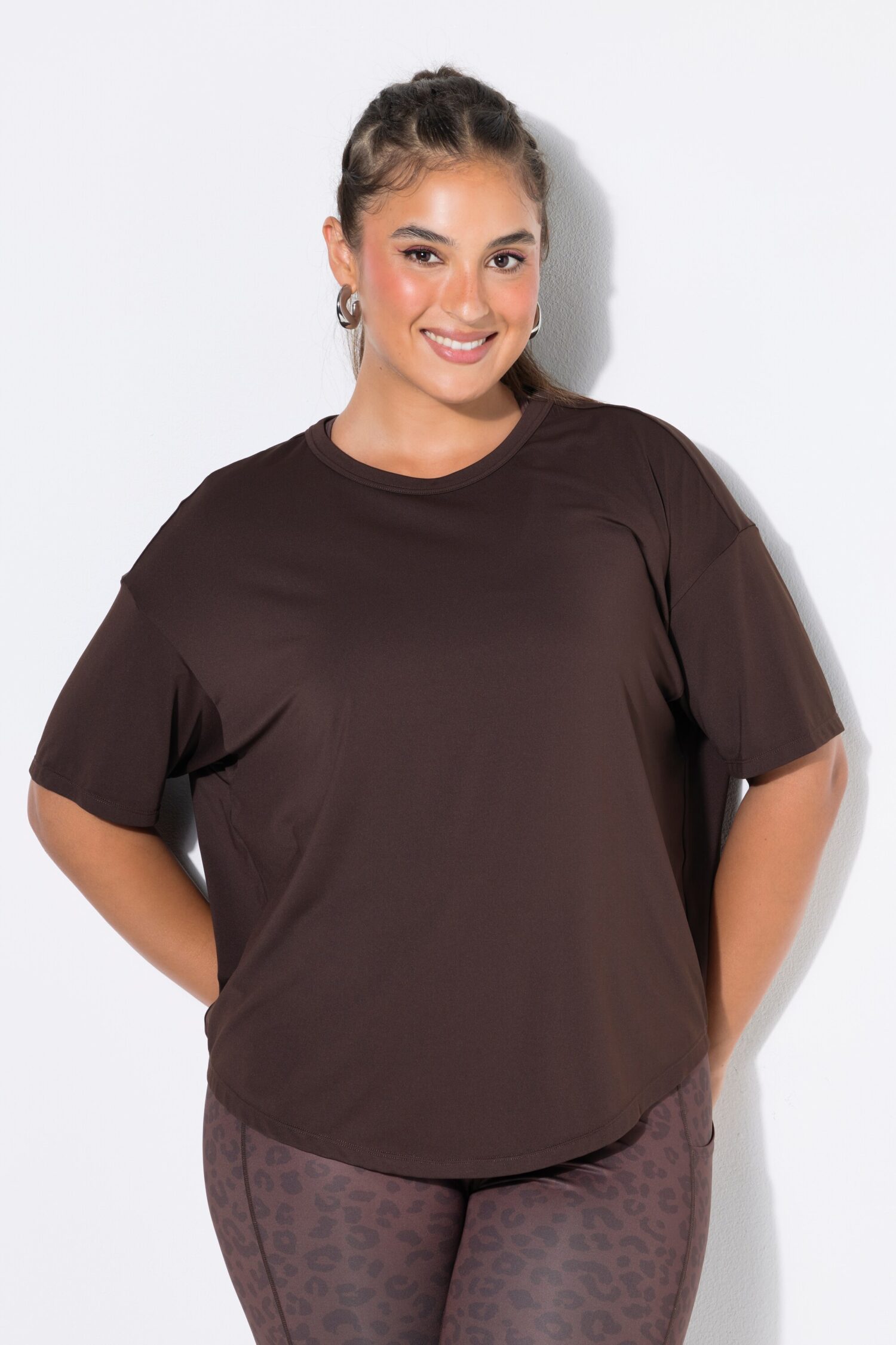 T-shirt αθλητικό oversized με κοντά μανίκια