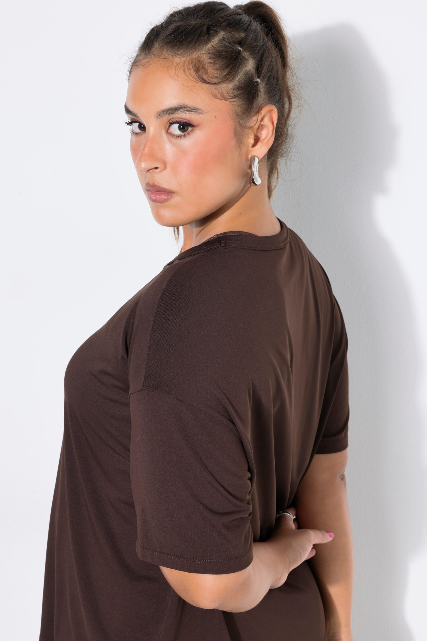 T-shirt αθλητικό oversized με κοντά μανίκια