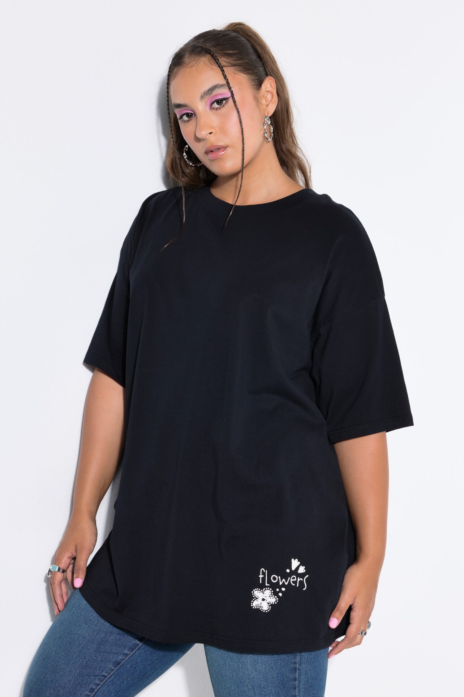 T-shirt oversized με φλοράλ τύπωμα