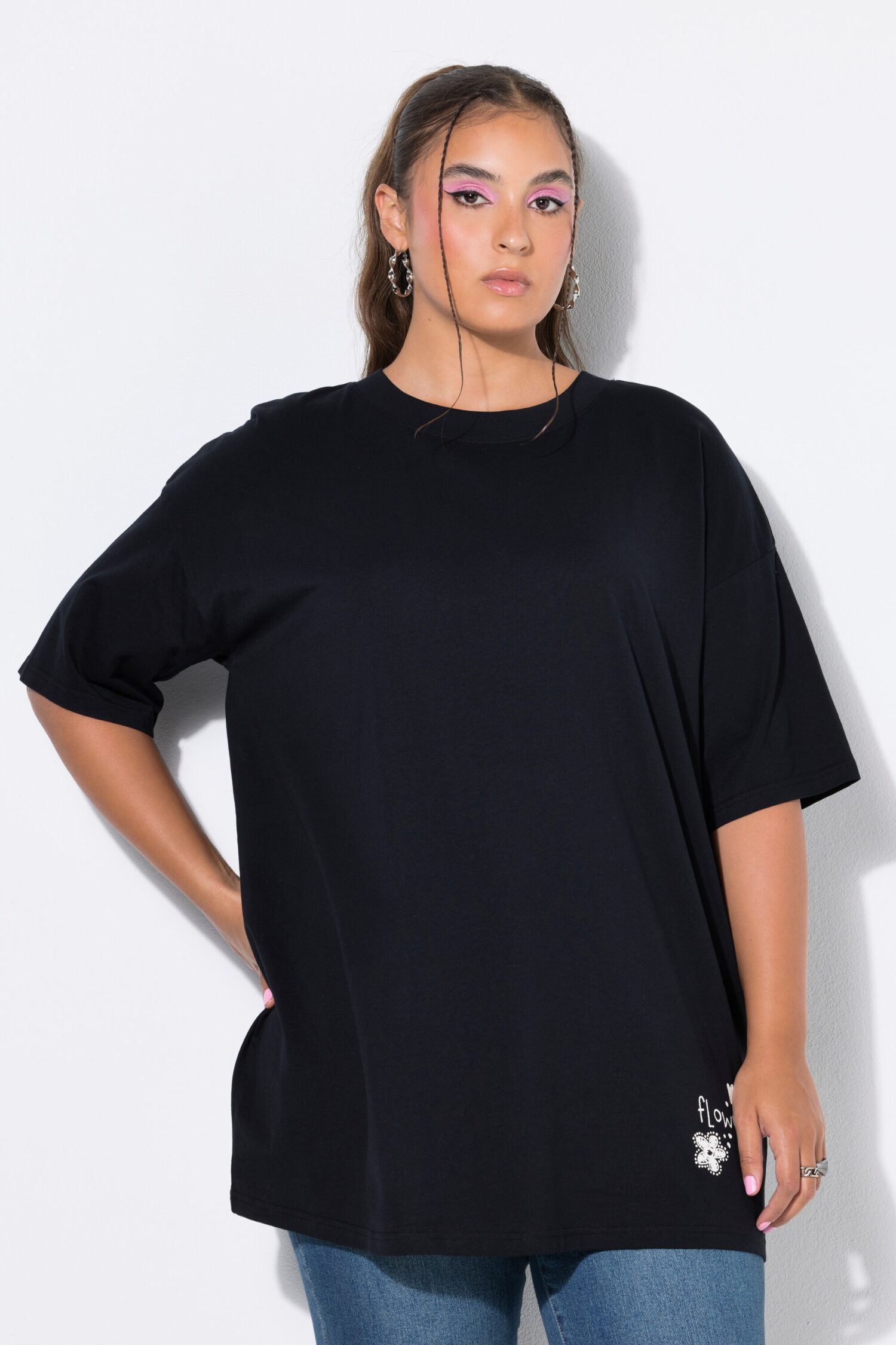 T-shirt oversized με φλοράλ τύπωμα