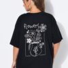 T-shirt oversized με φλοράλ τύπωμα