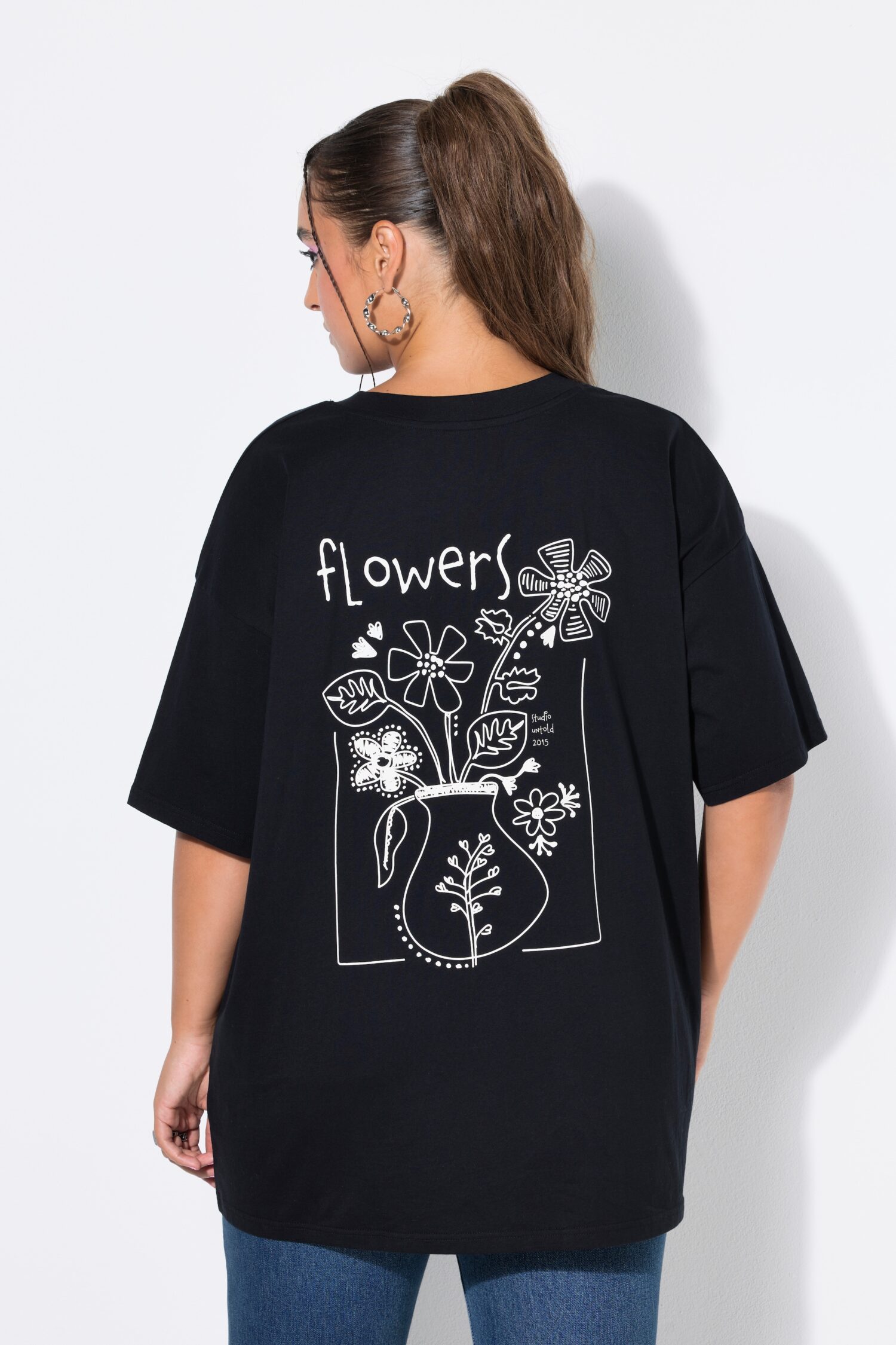 T-shirt oversized με φλοράλ τύπωμα