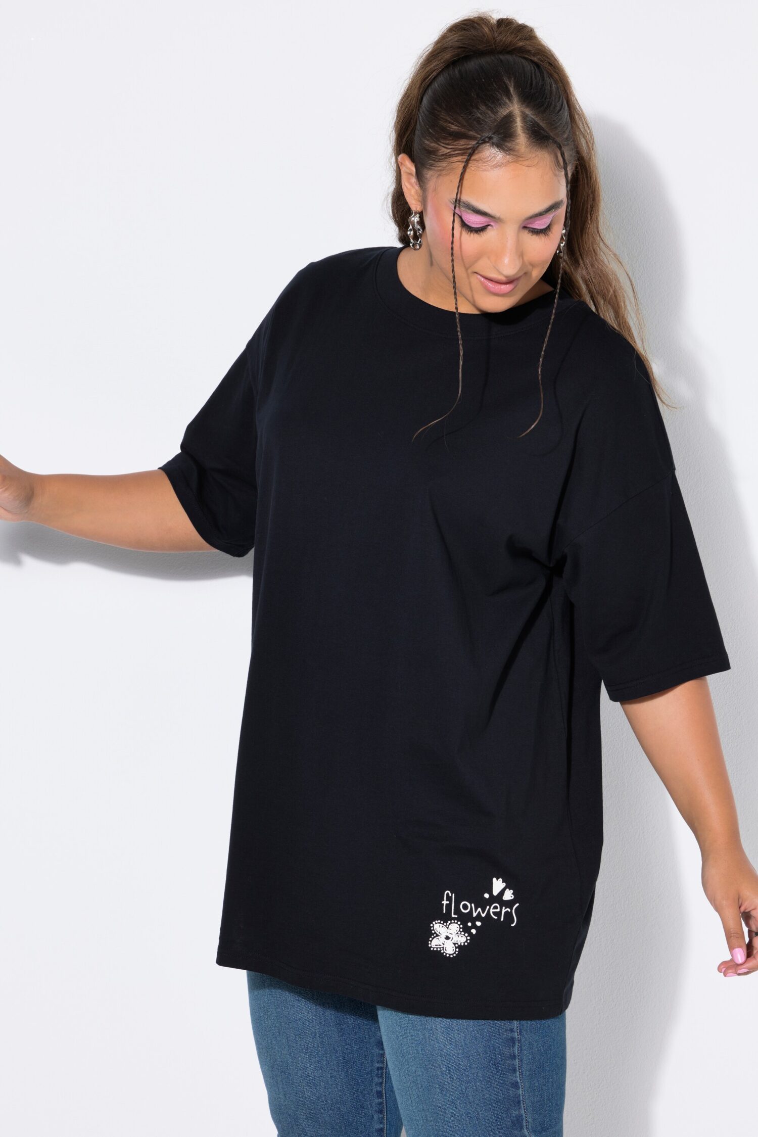 T-shirt oversized με φλοράλ τύπωμα