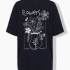 T-shirt oversized με φλοράλ τύπωμα