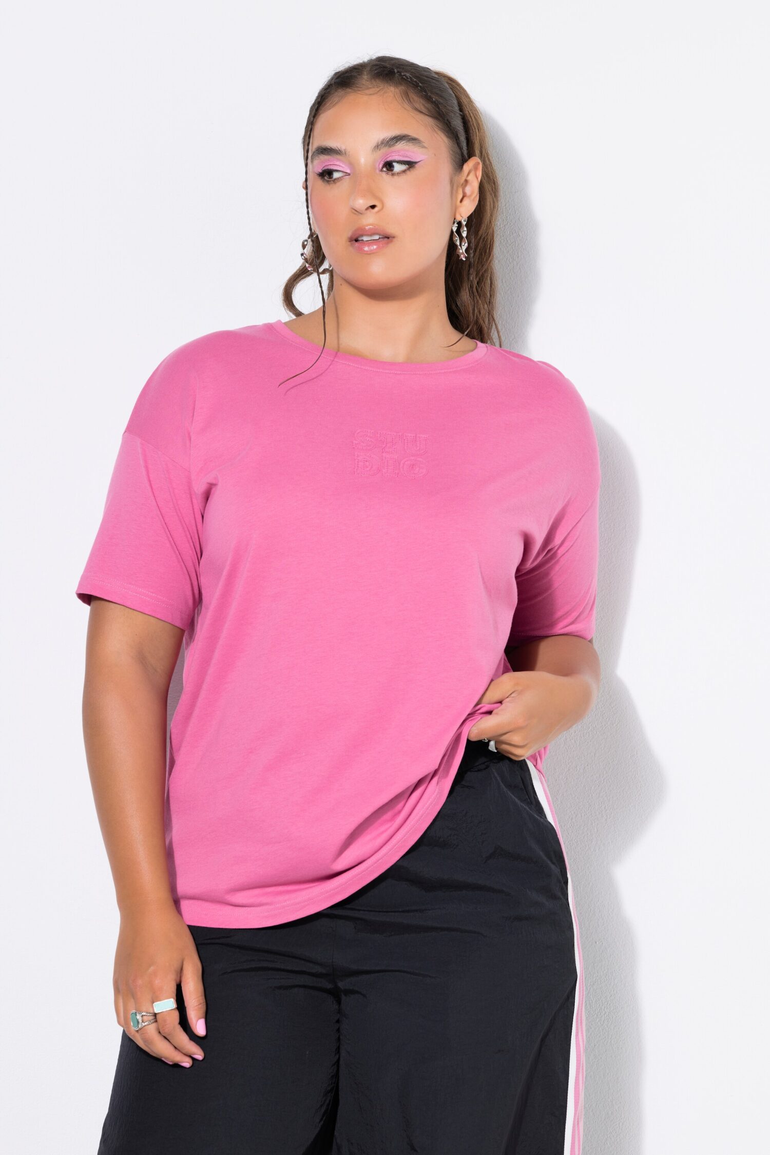 T-shirt oversized με στρογγυλή λαιμόκοψη