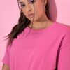 T-shirt oversized με στρογγυλή λαιμόκοψη
