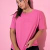 T-shirt oversized με στρογγυλή λαιμόκοψη