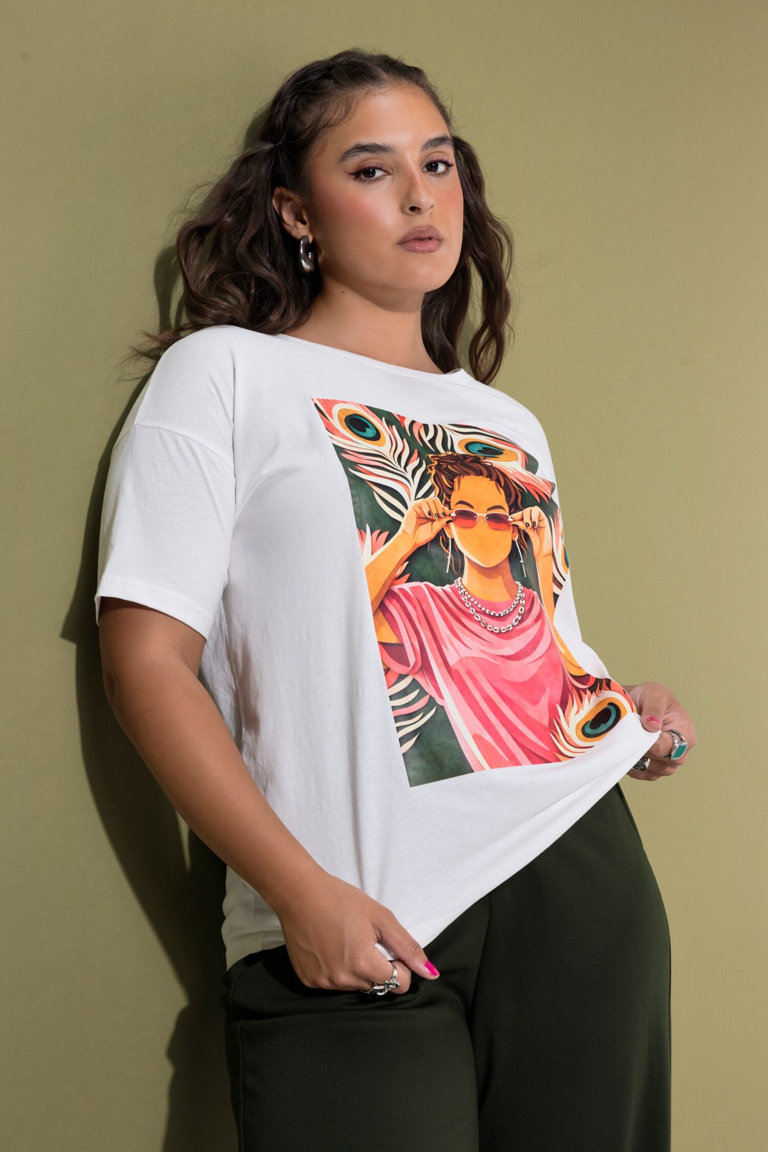 T-shirt oversized με τύπωμα
