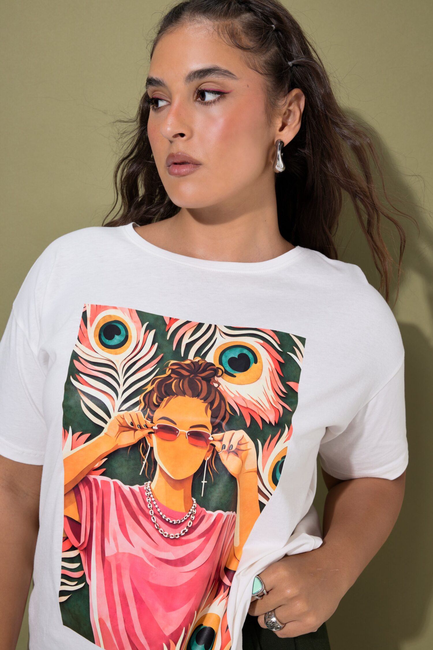 T-shirt oversized με τύπωμα