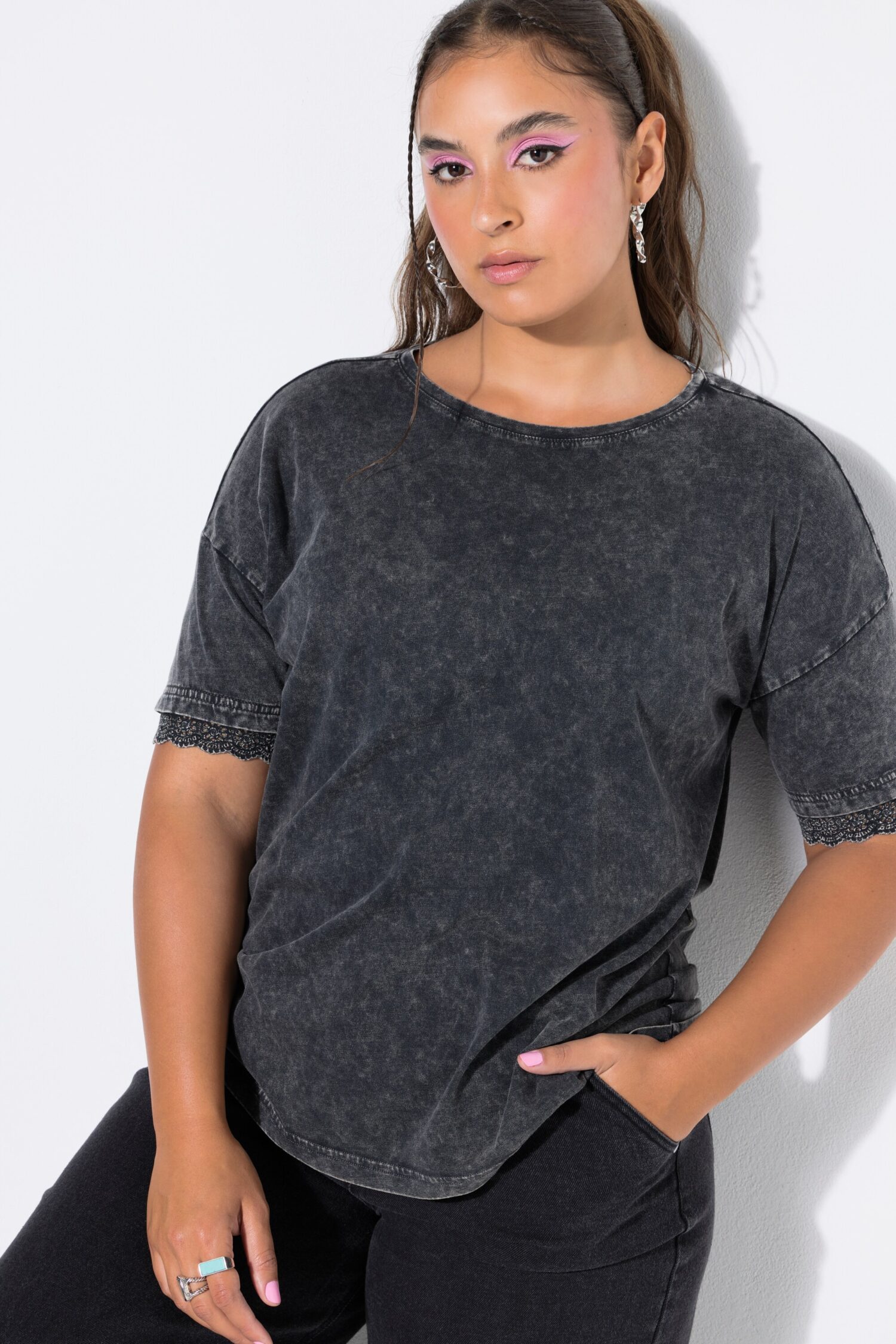 T-shirt oversized σε vintage look με washed effect