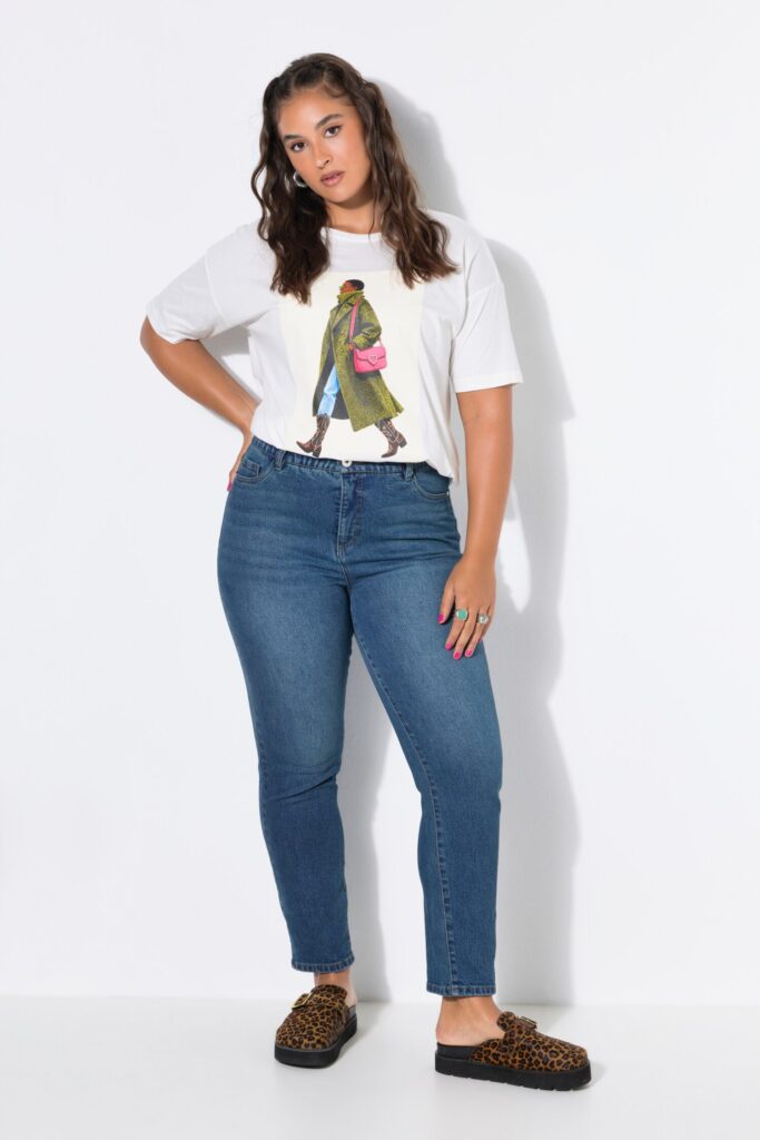 Τζιν παντελόνι mom fit με τσέπες