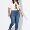 Τζιν παντελόνι mom fit με τσέπες
