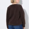 Ζακέτα fleece με φερμουάρ και λεπτομέρειες σε δερμάτινη όψη