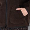 Ζακέτα fleece με φερμουάρ και λεπτομέρειες σε δερμάτινη όψη