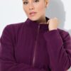 Ζακέτα fleece με φερμουάρ, όρθιο γιακά και μακριά μανίκια