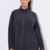 Ζακέτα fleece με φερμουάρ, όρθιο γιακά και μακριά μανίκια