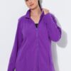 Ζακέτα fleece με φερμουάρ, όρθιο γιακά και μακριά μανίκια
