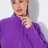 Ζακέτα fleece με φερμουάρ, όρθιο γιακά και μακριά μανίκια