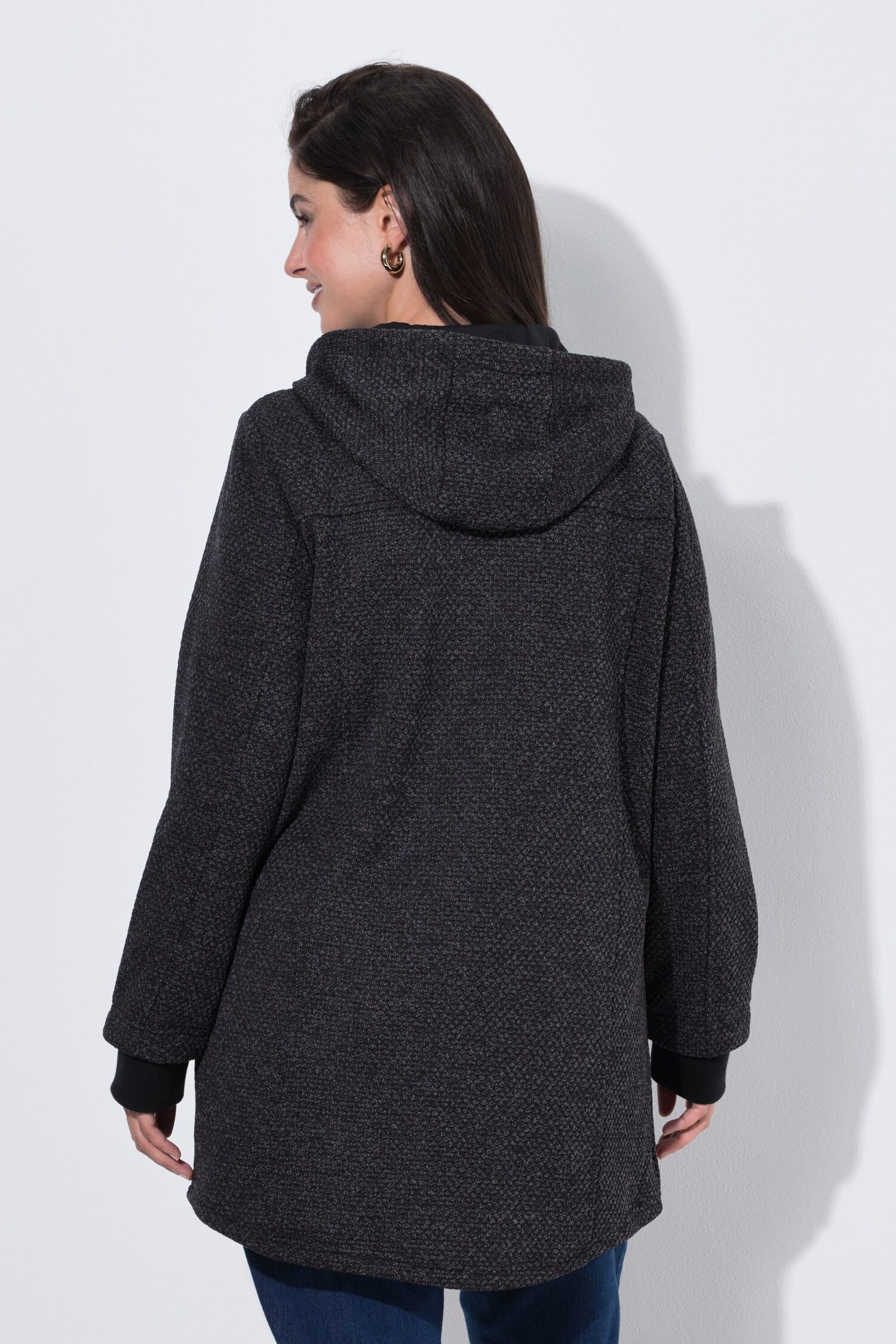 Ζακέτα fleece με κουκούλα και τσέπες με φερμουάρ