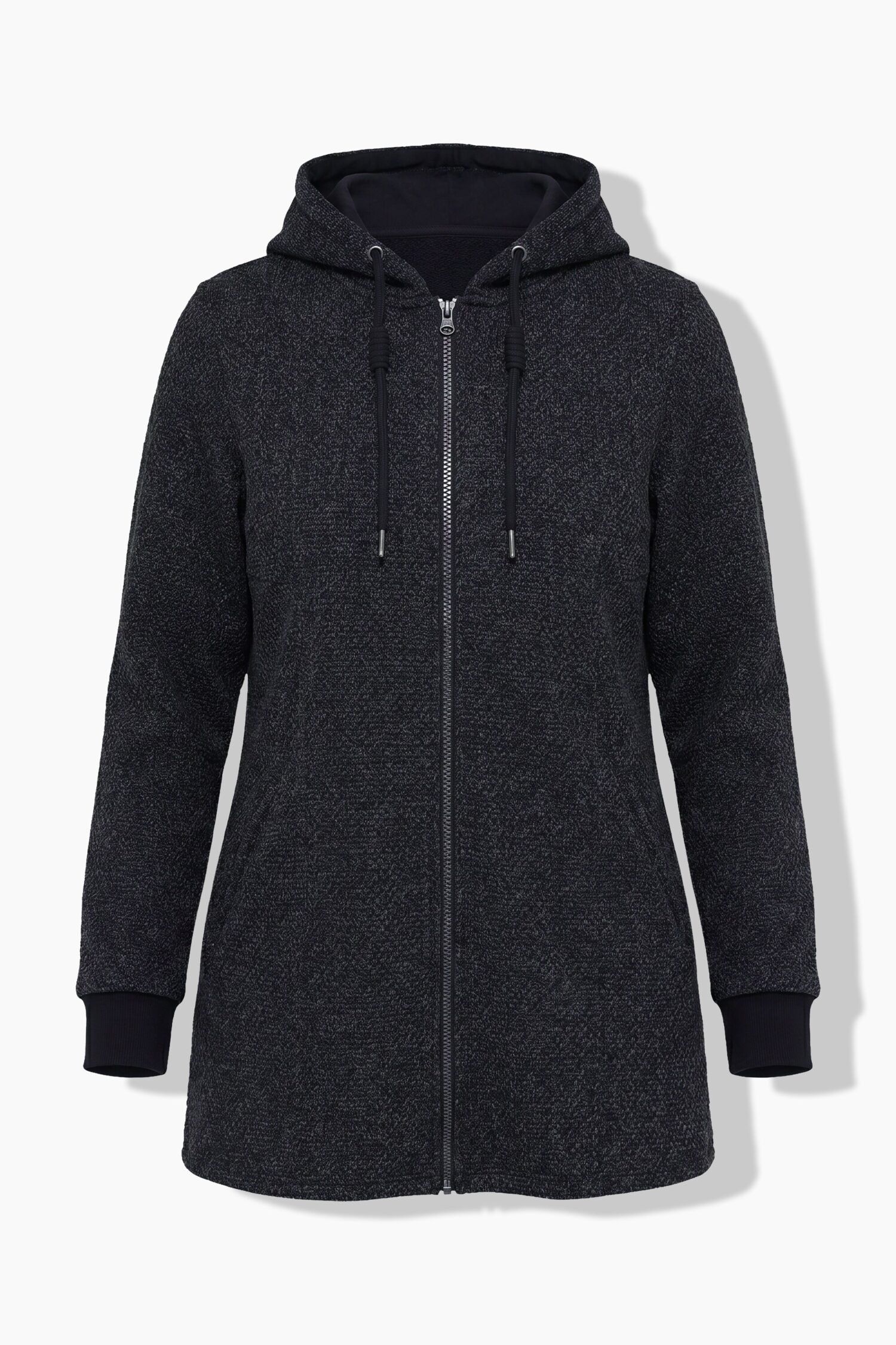 Ζακέτα fleece με κουκούλα και τσέπες με φερμουάρ