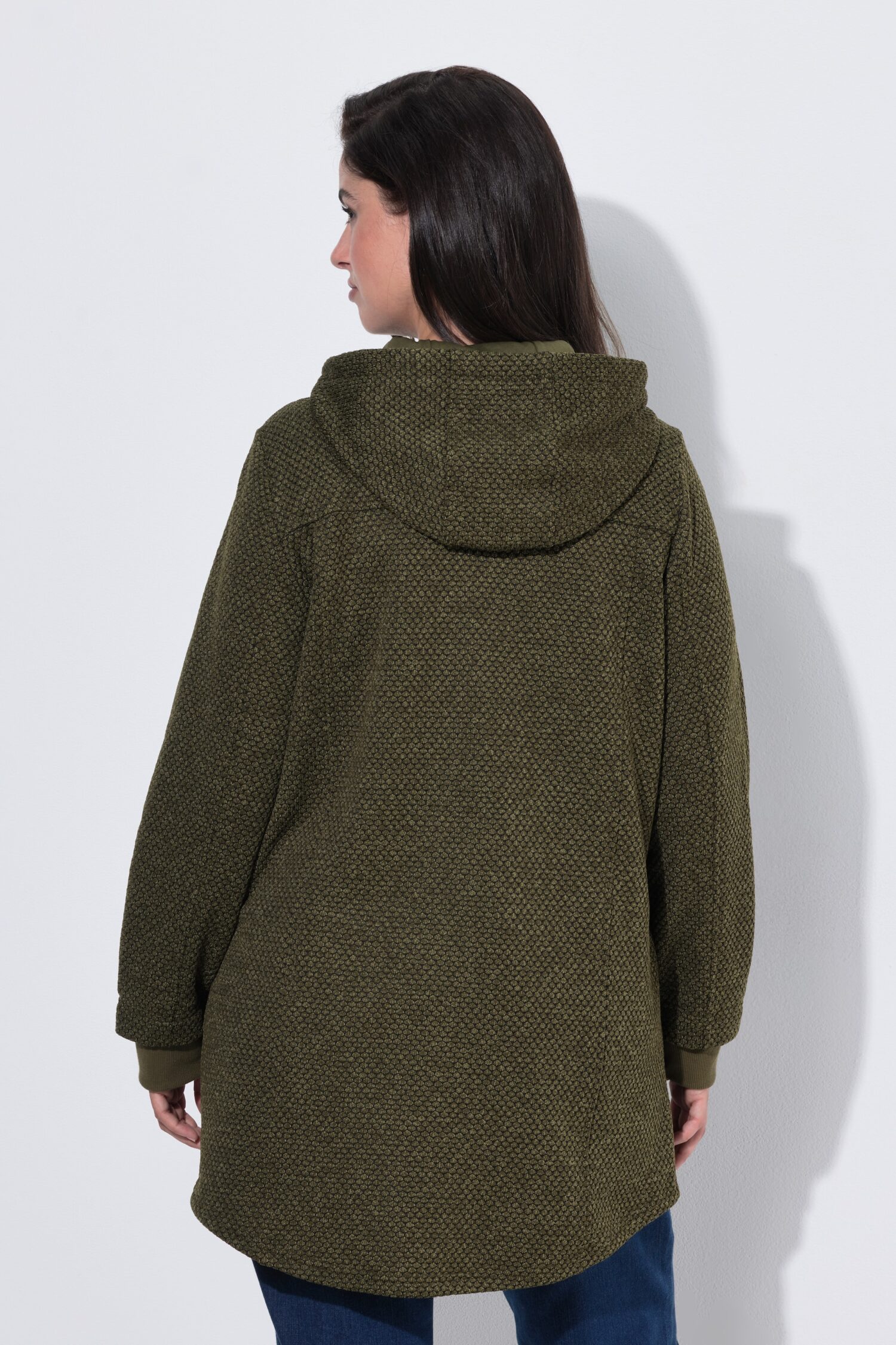 Ζακέτα fleece με κουκούλα και τσέπες με φερμουάρ