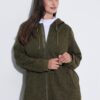 Ζακέτα fleece με κουκούλα και τσέπες με φερμουάρ