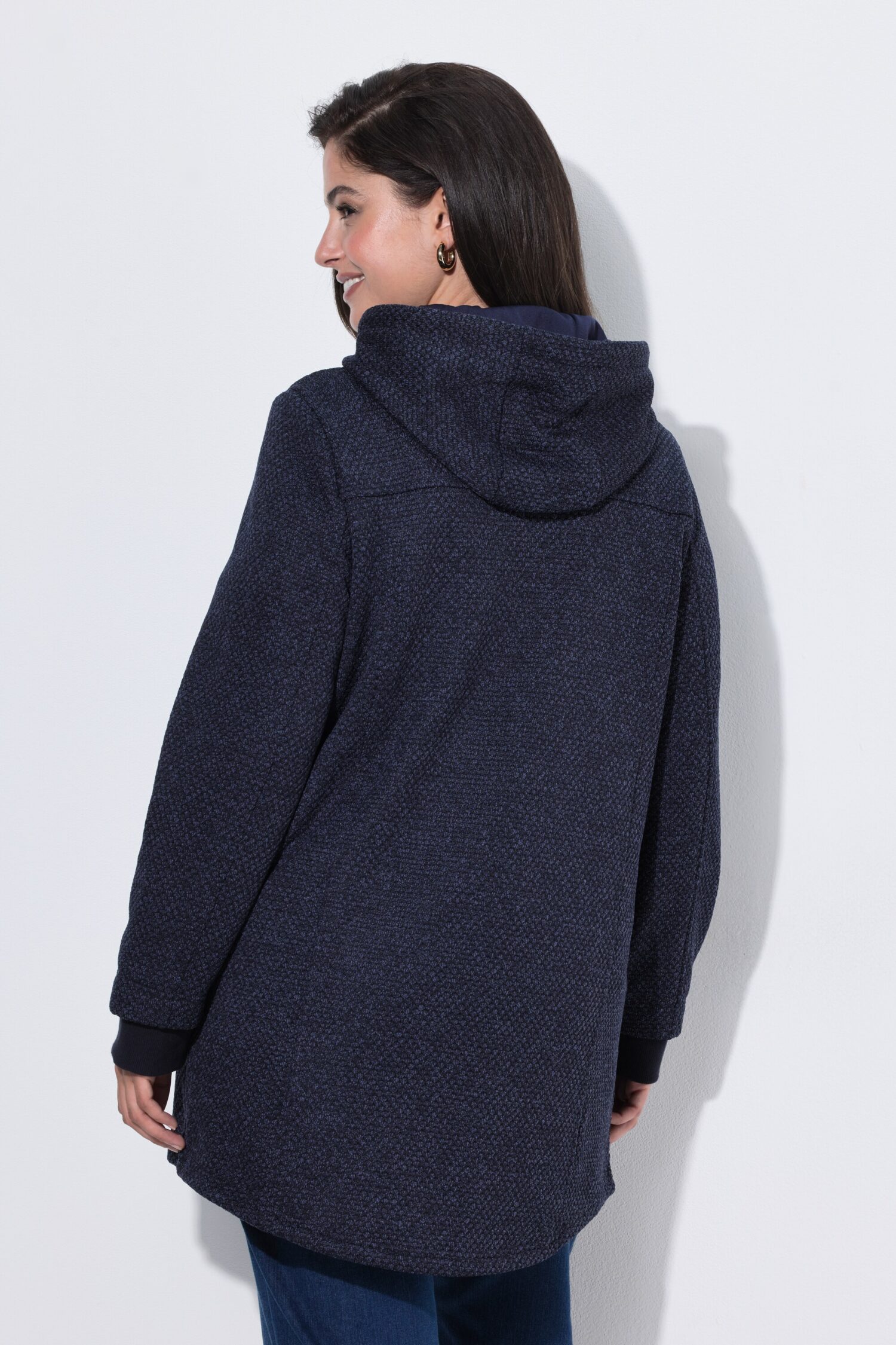 Ζακέτα fleece με κουκούλα και τσέπες με φερμουάρ