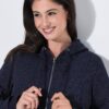 Ζακέτα fleece με κουκούλα και τσέπες με φερμουάρ