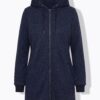 Ζακέτα fleece με κουκούλα και τσέπες με φερμουάρ