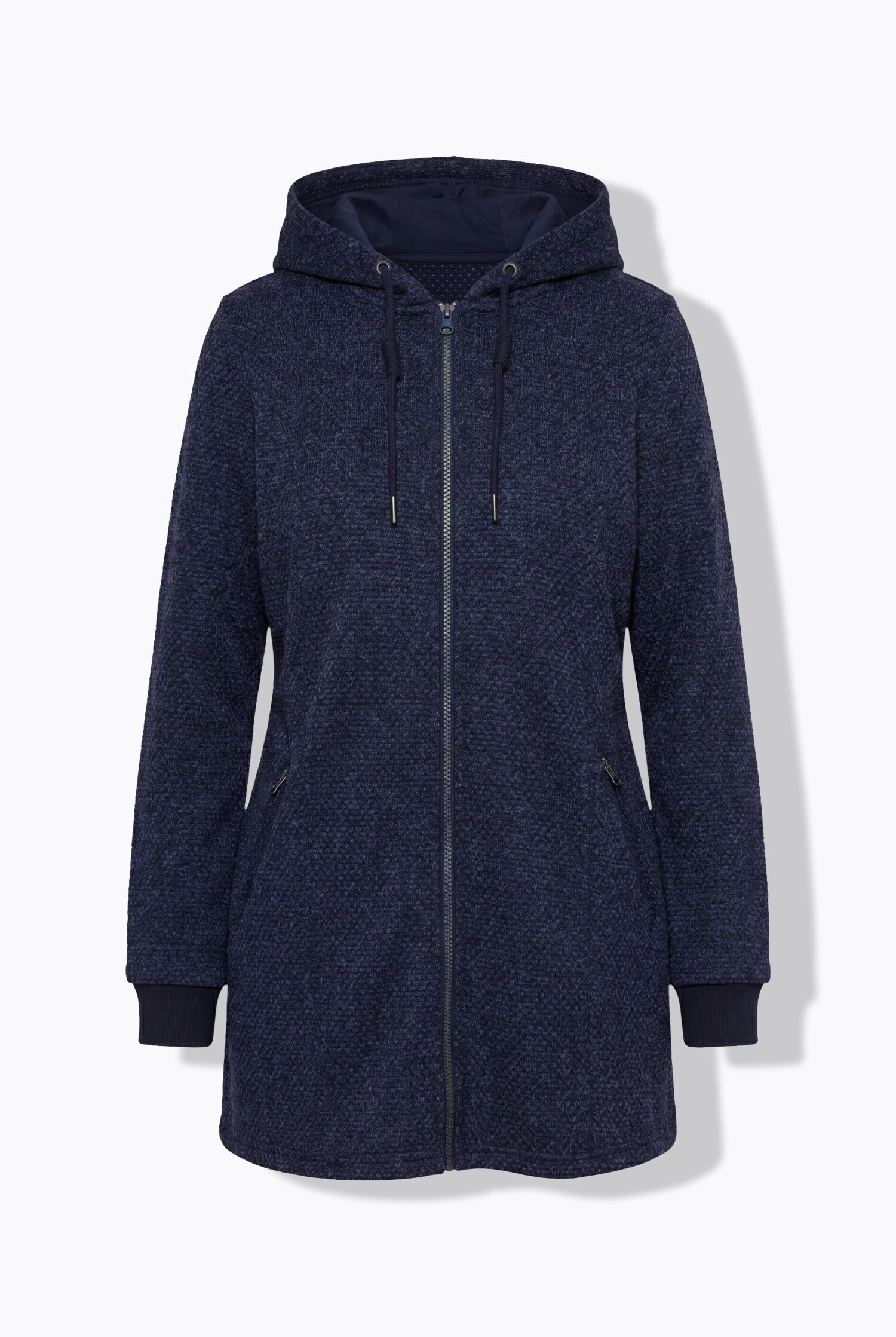 Ζακέτα fleece με κουκούλα και τσέπες με φερμουάρ