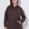 Ζακέτα fleece με κουκούλα και τσέπες με φερμουάρ