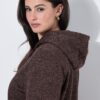 Ζακέτα fleece με κουκούλα και τσέπες με φερμουάρ