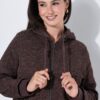 Ζακέτα fleece με κουκούλα και τσέπες με φερμουάρ
