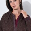 Ζακέτα fleece με κουκούλα και τσέπες με φερμουάρ