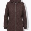 Ζακέτα fleece με κουκούλα και τσέπες με φερμουάρ