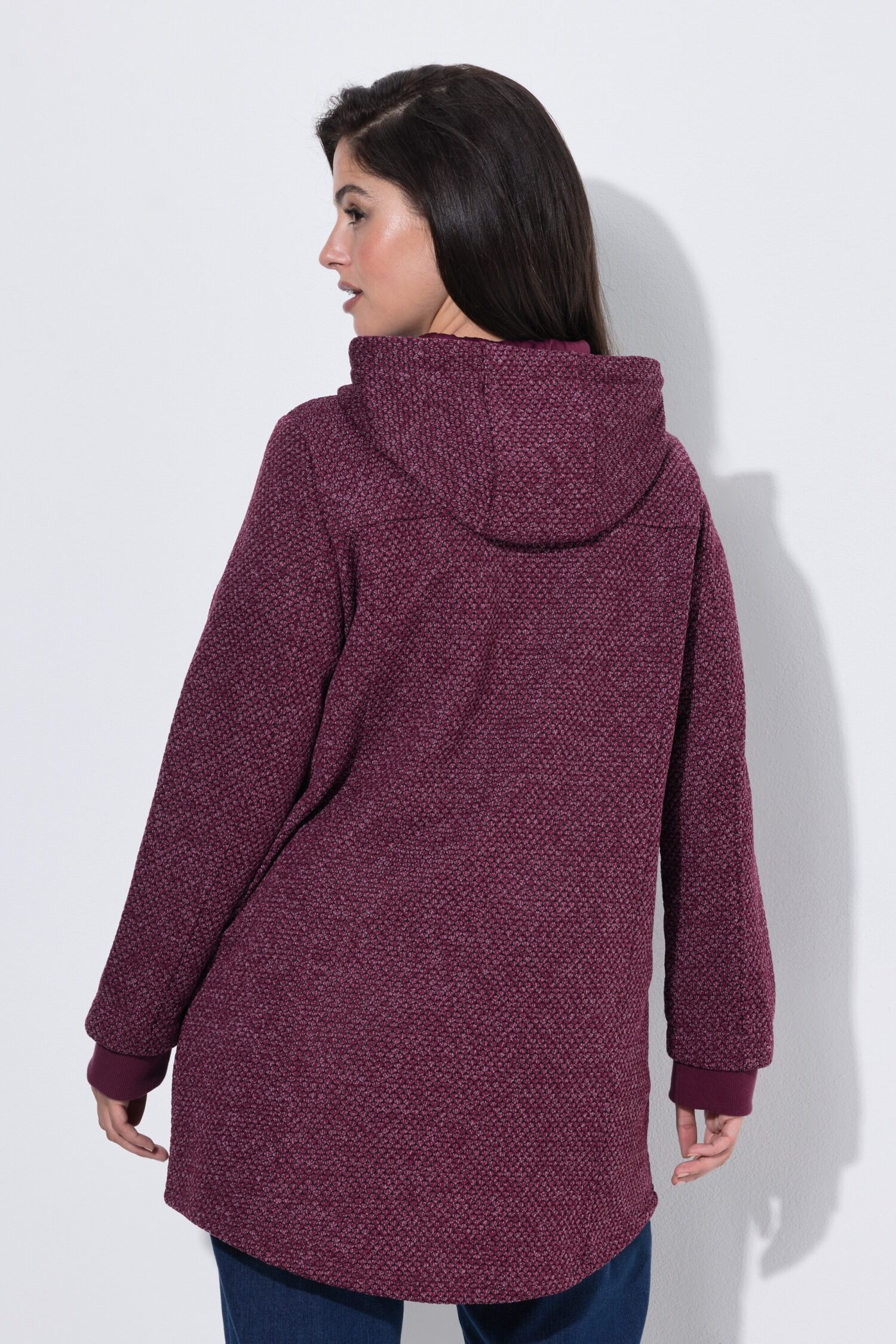 Ζακέτα fleece με κουκούλα και τσέπες με φερμουάρ