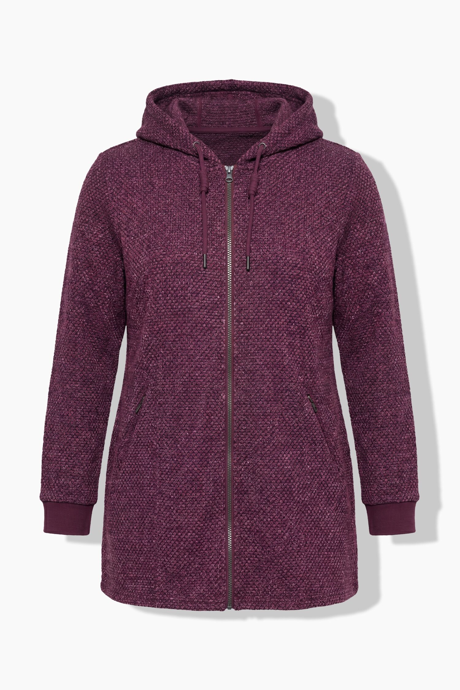 Ζακέτα fleece με κουκούλα και τσέπες με φερμουάρ